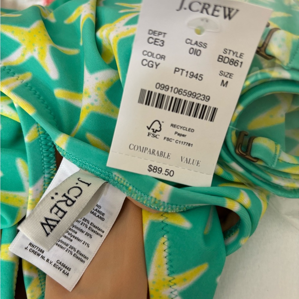 J Crew Starfish Print ladies swimsuit Medium NWT - Picture 5 of 5